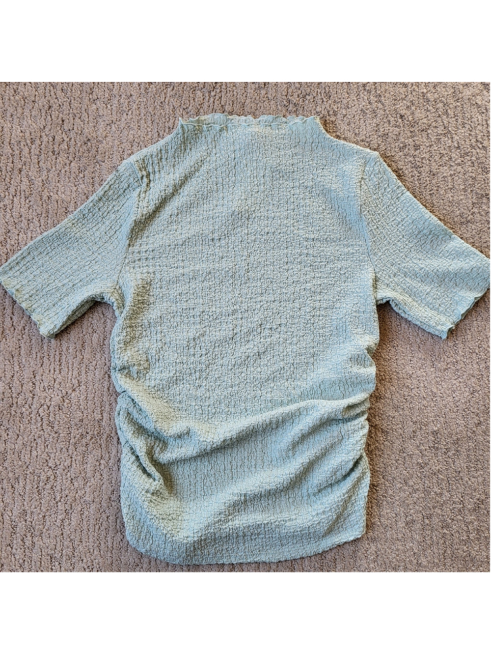 Women’s A New Day Textured Ruched High Mock Neck Top - Size M - Light Green- NWT